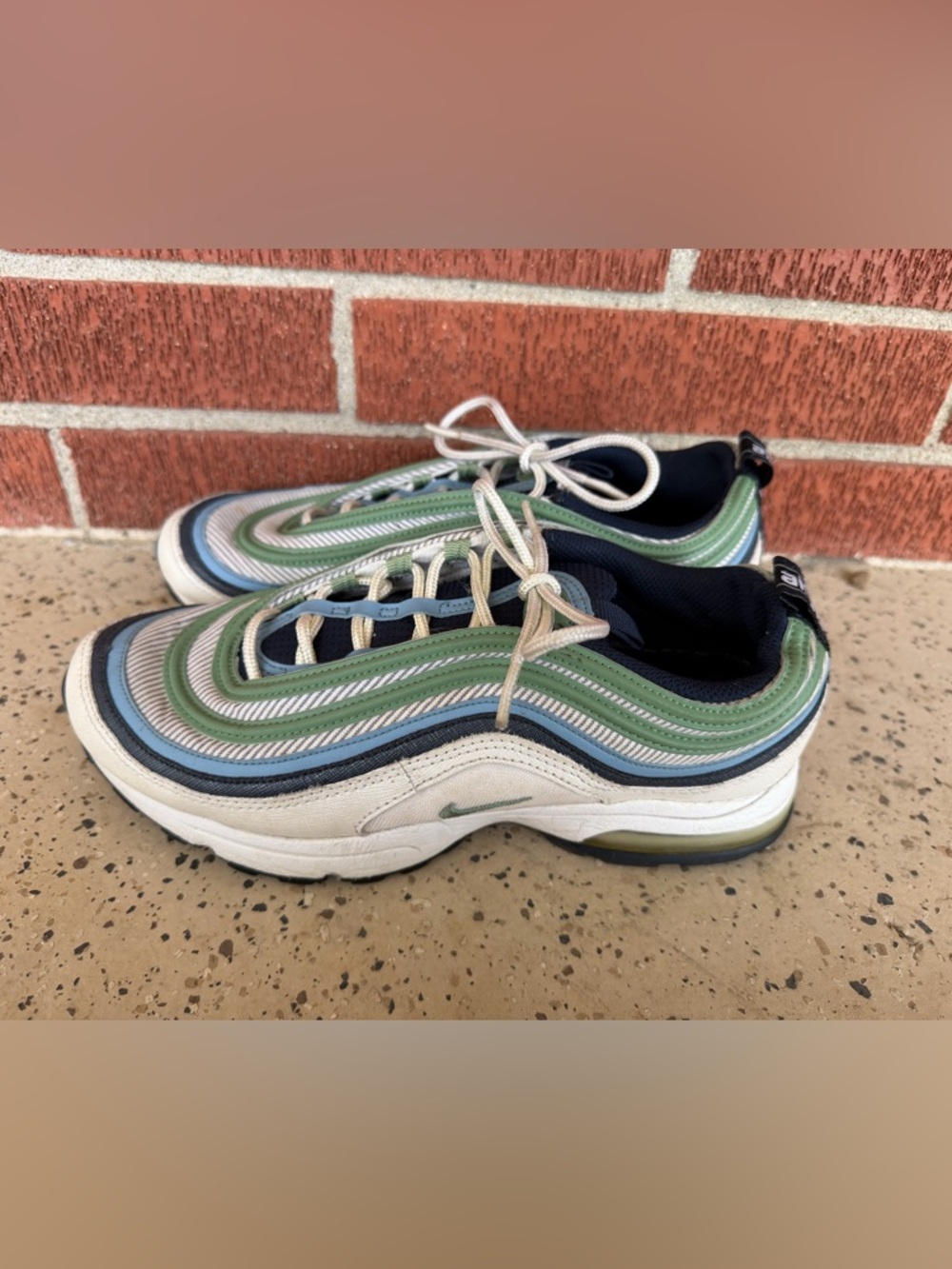 2008 Nike Air Max 97 Womens Size 8.5 green‎ blue grey color sneaker shoes